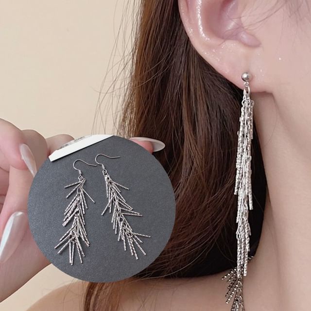 / Fringed Drop Earring Clip-On FashionChic
