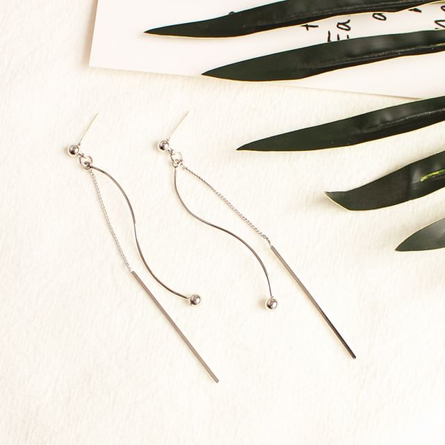 / Clip-On Dangle Earring Bead Bar FashionChic