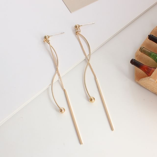 / Clip-On Dangle Earring Bead Bar FashionChic