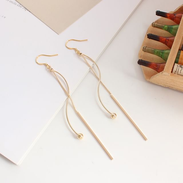 / Clip-On Dangle Earring Bead Bar FashionChic