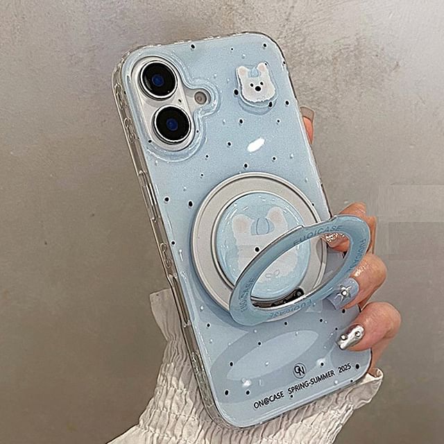 / (Compatible Splattered MagSafe) Dog Set with Stand Phone Magnetic Case FashionChic