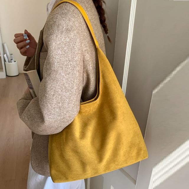 Bag Pouch Tote Suede With Faux FashionChic