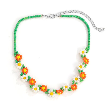 Y2K Flower Beaded Choker SpreePicky