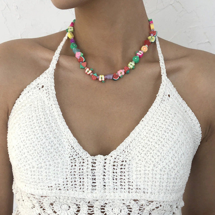 Y2K Fruits Beaded Necklace Boogzel Clothing