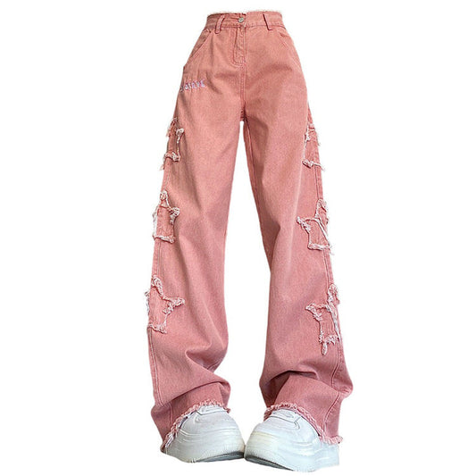 Y2K Pink Star Jeans Boogzel Clothing