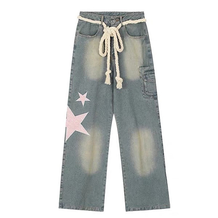 Y2K Pink Star Vintage Jeans Boogzel Clothing