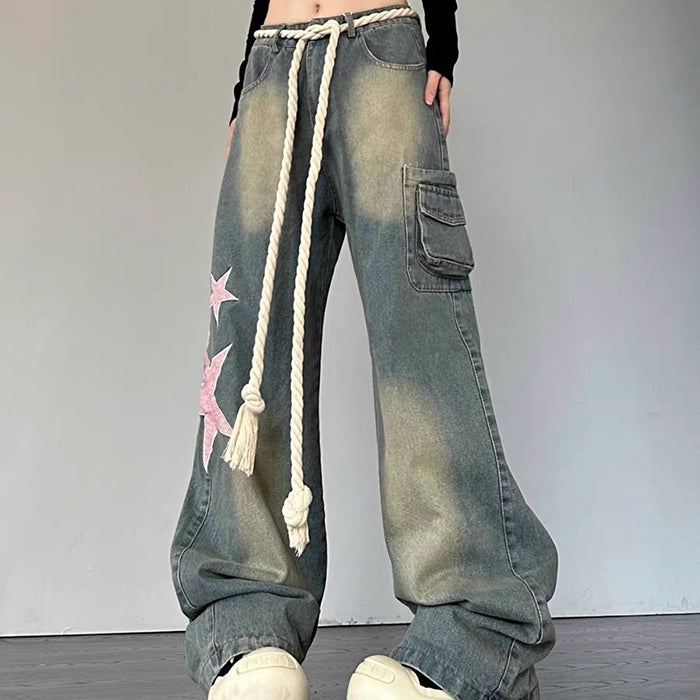 Y2K Pink Star Vintage Jeans Boogzel Clothing