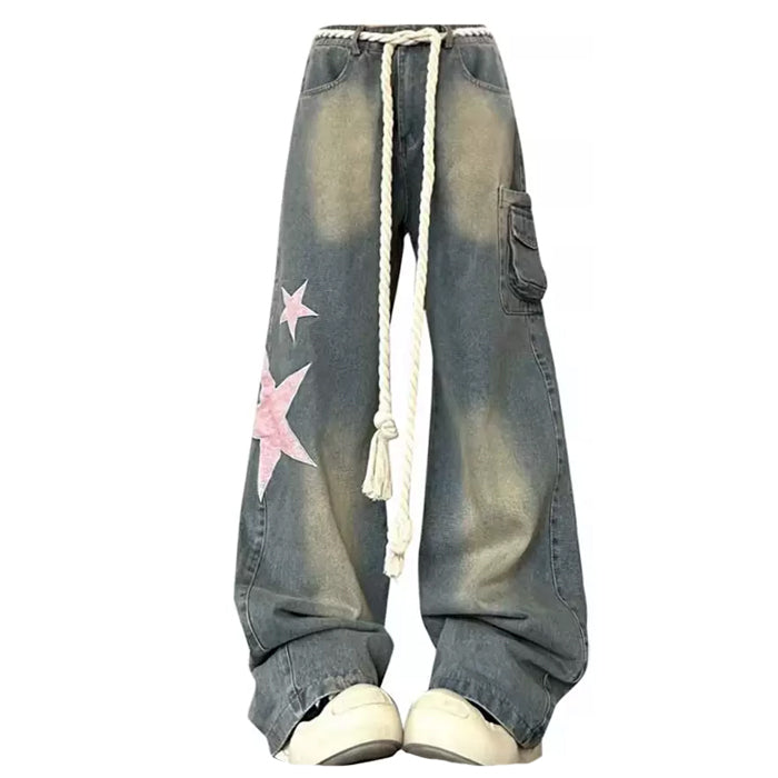 Y2K Pink Star Vintage Jeans Boogzel Clothing