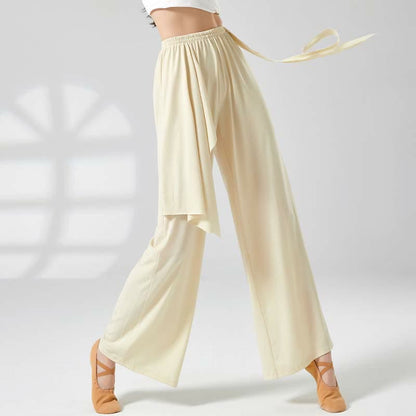 Flowy Lace Up Wide Leg Casual Pants modakawa