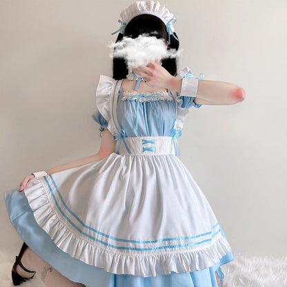 Lolita Seven Piece Ruffled Maid Dress modakawa