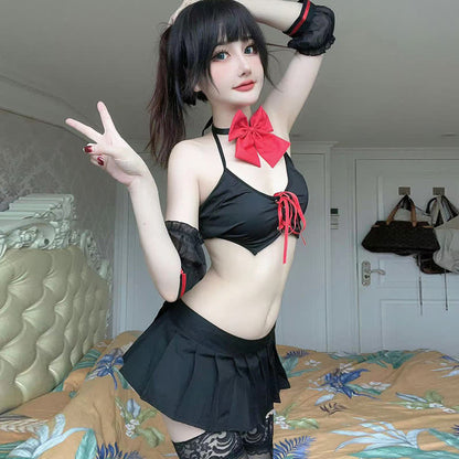 Cute Lace Up Lingerie Set modakawa