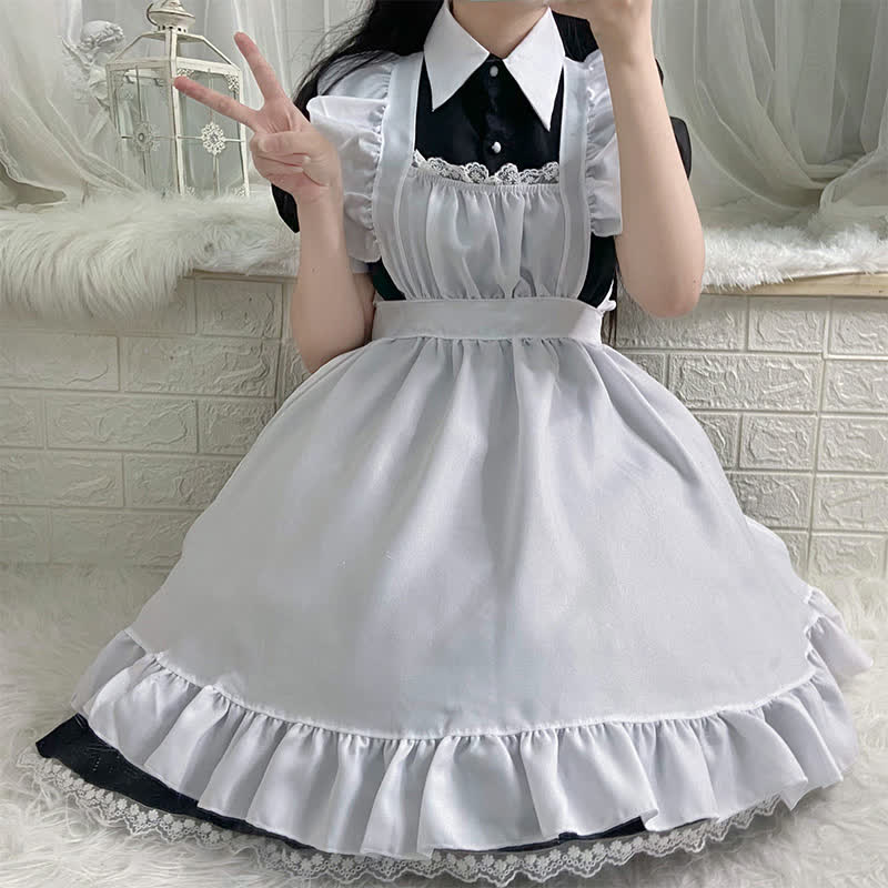 Kawaii Sweet Ruffled Maid Lolita Dress Modakawa