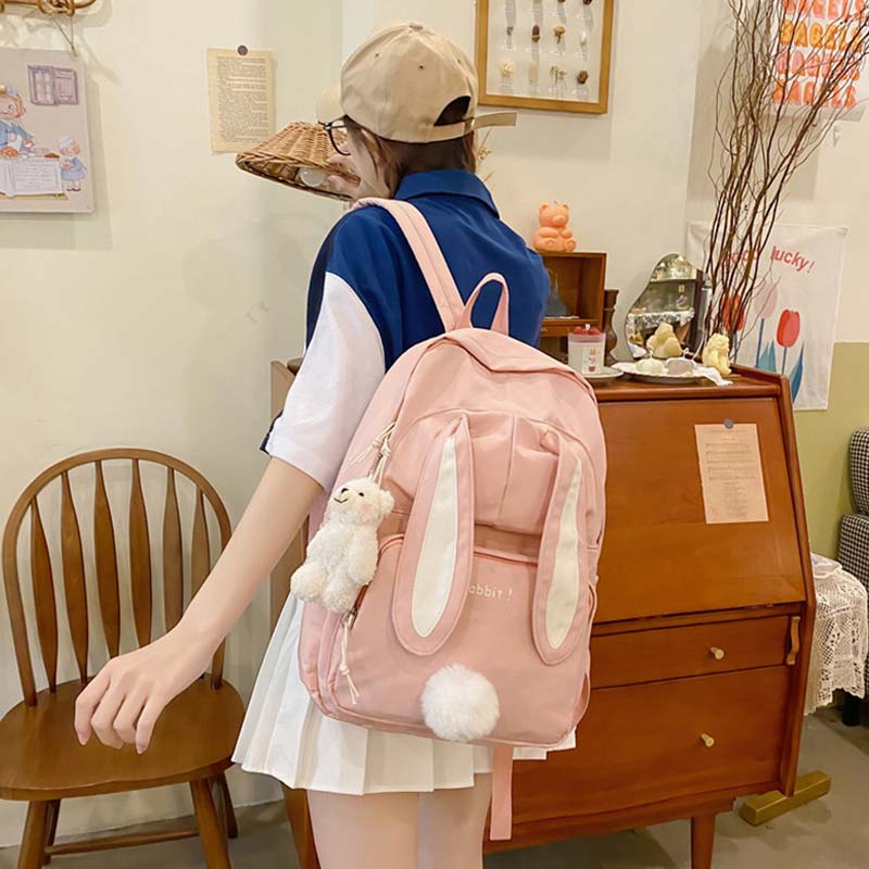 Sweet Cartoon Bunny Ears Backpack Modakawa