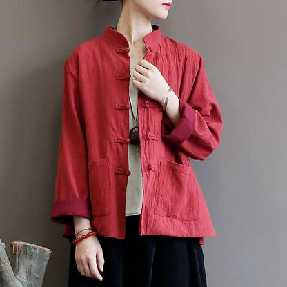 Classical Button Front Pocket Loose Overshirt Modakawa