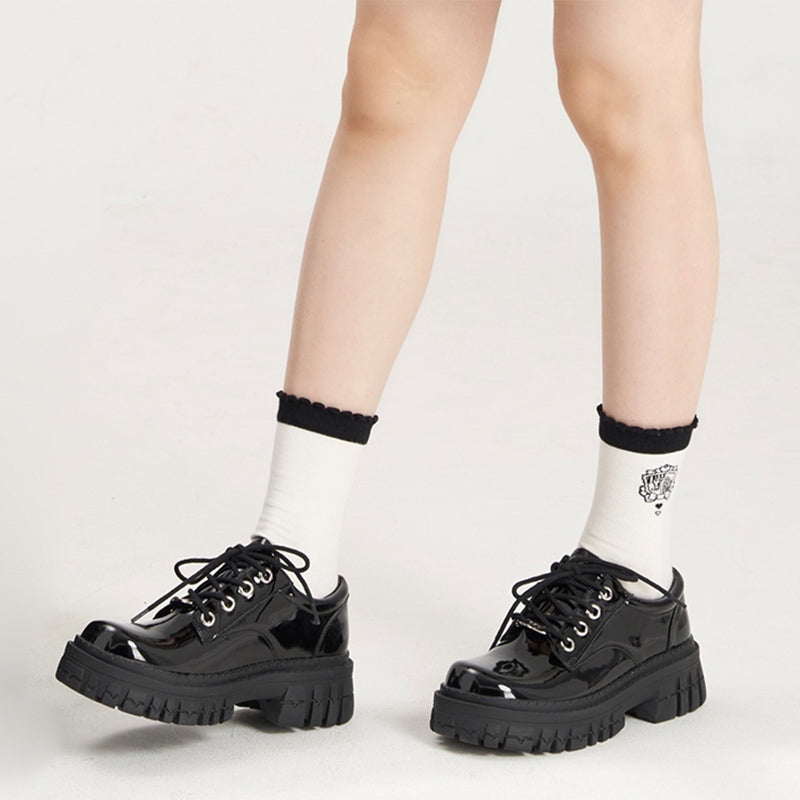 Black Chunky JK Mary Janes Shoes modakawa