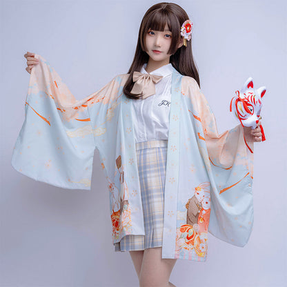 Cartoon Bunny Loose Cardigan Kimono Outerwear modakawa