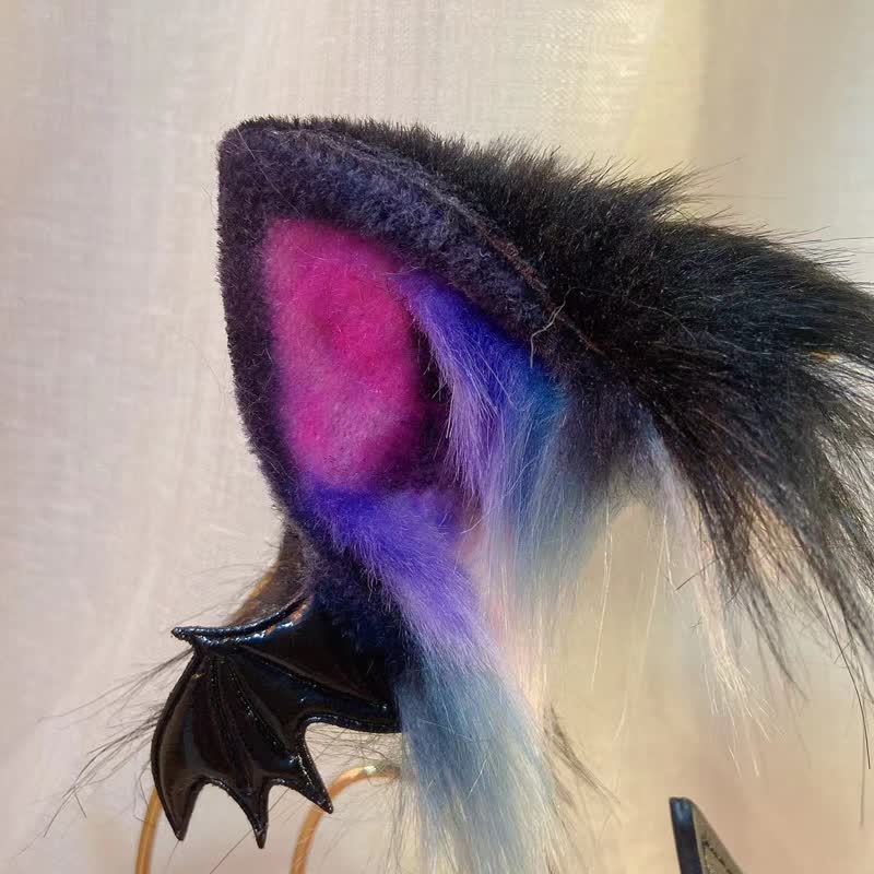 Furry Devil Fox Ears Tail Headband Accessory Modakawa