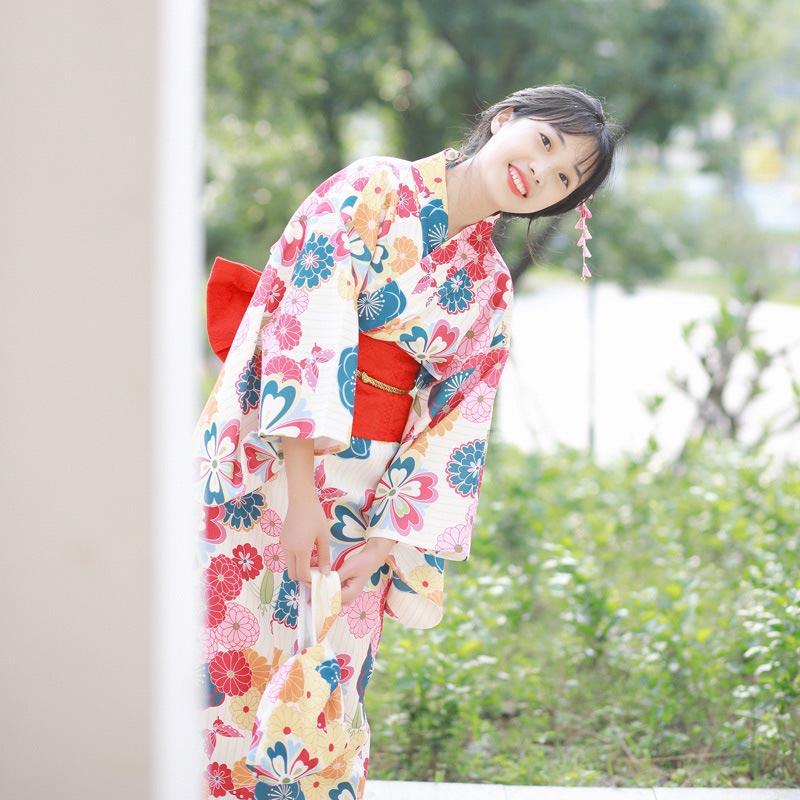 Cherry Blossoms Print Kimono Set Modakawa