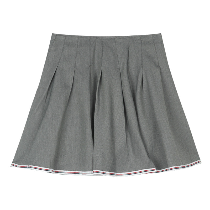 JK Tie T-Shirt Split Pleated Skirt Set modakawa