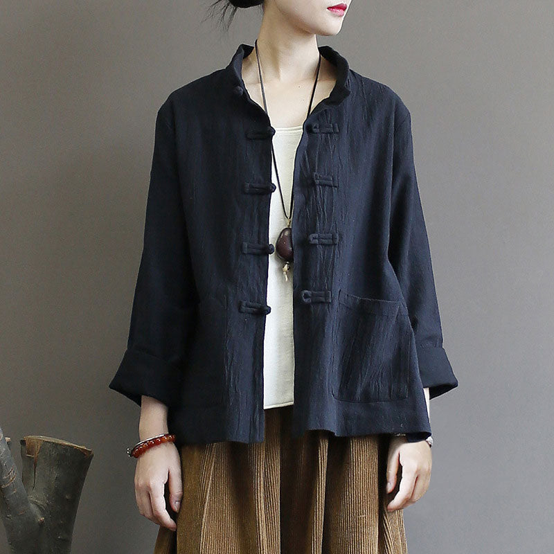 Classical Button Front Pocket Loose Overshirt Modakawa