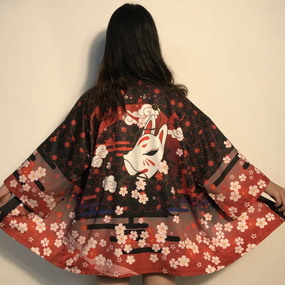 Vintage Anime Sakura Kimono Outerwear Sun Protective Modakawa