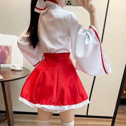 Cute Cosplay Big Bow Kimono Two Pieces Set modakawa