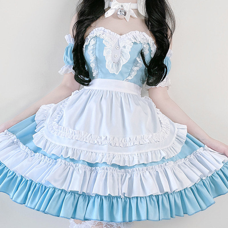 Sweet Rulffled Maid Lolita Dress modakawa