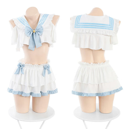 Sailor Collar Bowknot JK Uniform Lingerie Set modakawa