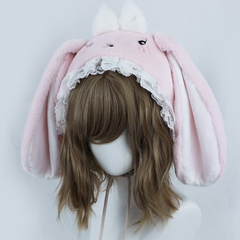 Cartoon Bunny Bear Ears Lace Lolita Plush Hat modakawa