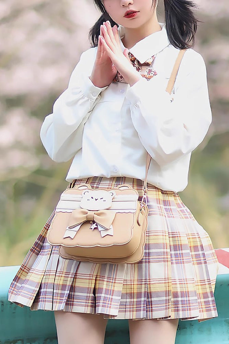 Brown Bowknot Bear Crossbody Bag SpreePicky