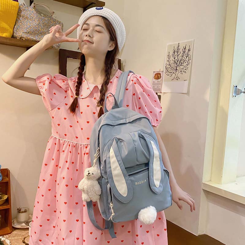 Sweet Cartoon Bunny Ears Backpack Modakawa