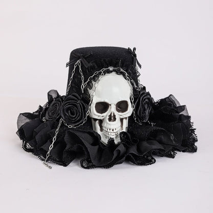 Black Floral Halloween Skeleton Hat mySite