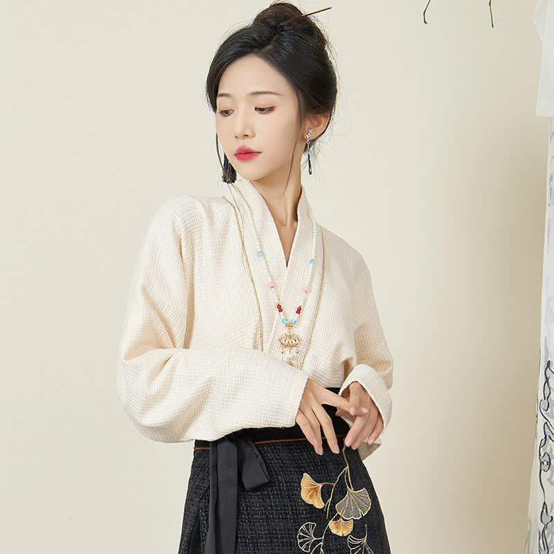 Elegant Bunny Embroideried Coat Shirt Floral High Waist Skirt modakawa