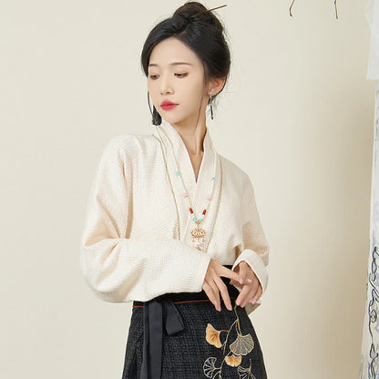 Elegant Bunny Embroideried Coat Shirt Floral High Waist Skirt modakawa