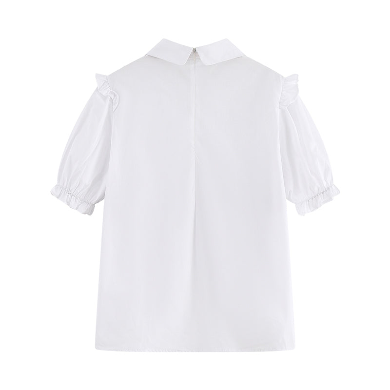 Bow Knot T-Shirt High Waist Ruffled Skirt Set modakawa