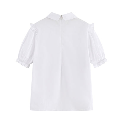 Bow Knot T-Shirt High Waist Ruffled Skirt Set modakawa