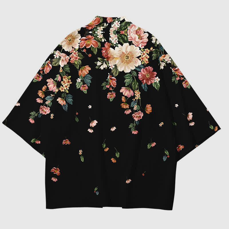 Elegant Floral Print Casual Cardigan Outerwear modakawa