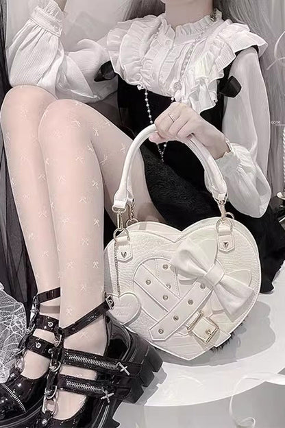 Lolita Heart Shaped Bowknot Buckle Bag SpreePicky