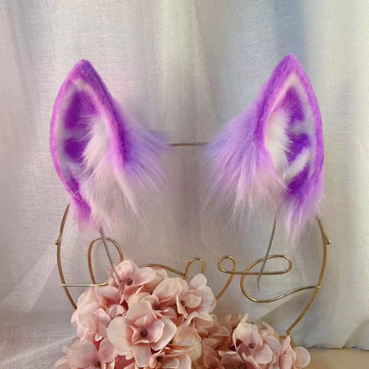 Purple Furry Fox Ears Tail Paw Headband Accessory Modakawa