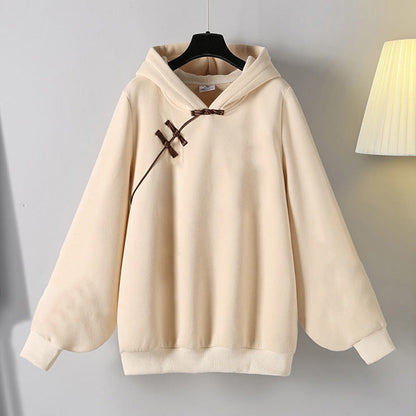 Casual Buckle Plush Hoodie Exquisite Embroideried Pleated Skirt Modakawa