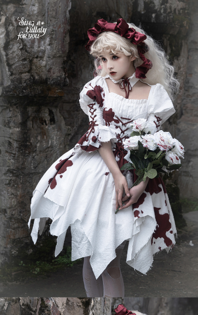 Halloween Gothic Lolita Blood Stained Lolita Dress Sing a lullaby for you