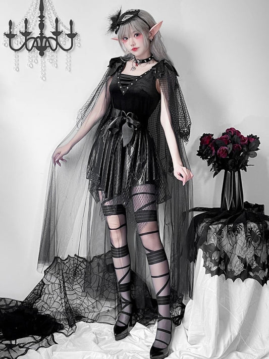 Halloween Black Dark Goth Dress Lace Costume mySite