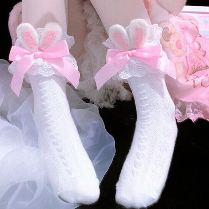 Sweet Bunny Ears Bow Ankle Socks Modakawa