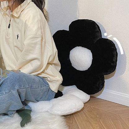 Black White Flower Pillow Boogzel Clothing