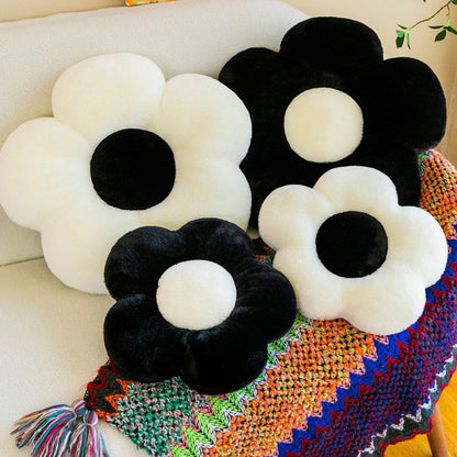 Black White Flower Pillow Boogzel Clothing