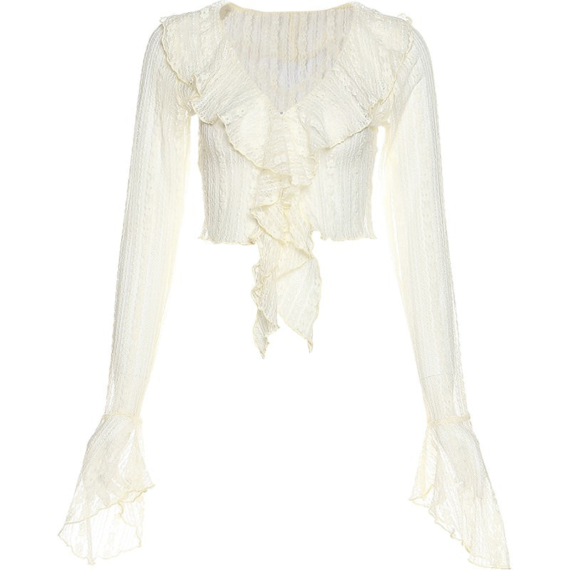 Lightweight Ruffle Lace Top SpreePicky