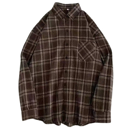 Retro Aesthetic Plaid Shirt Boogzel Clothing