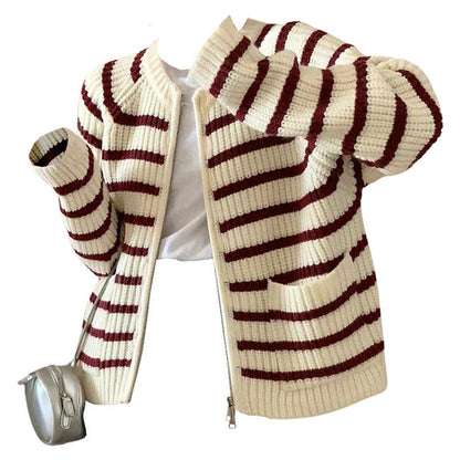 Trendy Striped Cardigan SpreePicky