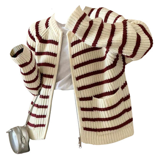 Trendy Striped Cardigan SpreePicky