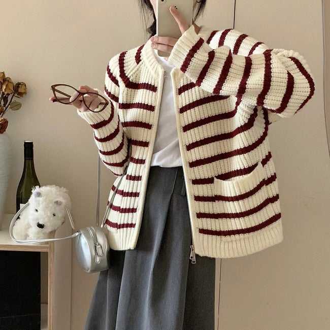 Trendy Striped Cardigan SpreePicky